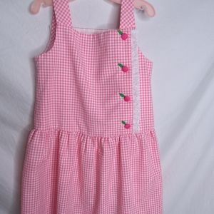 Pink Gingham Girl's Dress Florence Eisman Cute buttons